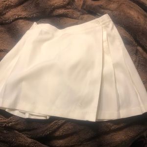 White Wrap Around Pleated Tennis Skirt